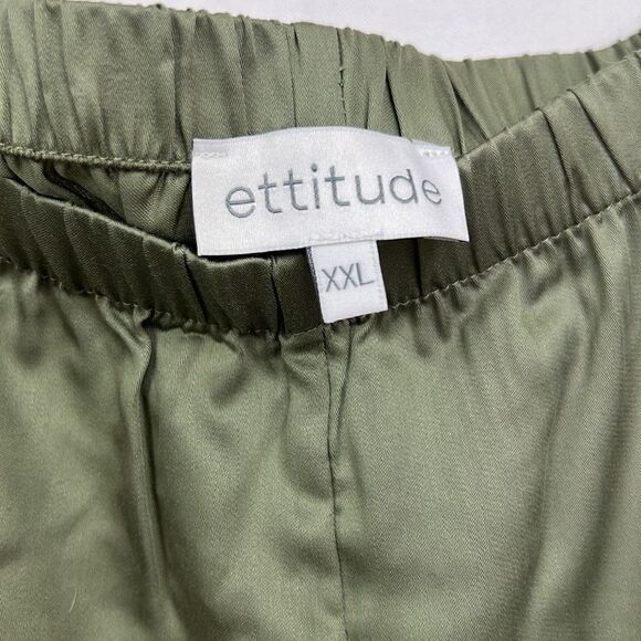 Ettitude Women's Size XXL Sateen Shortie Moss Green Loungewear Pajama Shorts - Picture 5 of 8